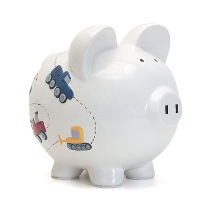 White Construction Large Piggy Bank