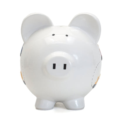 White Construction Large Piggy Bank
