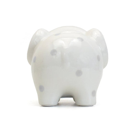 White/Gray Elephant Polka Dot Bank