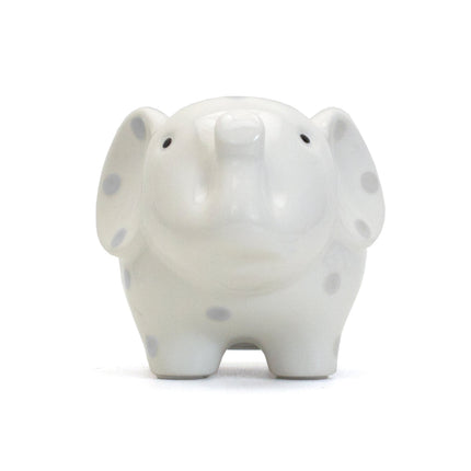 White/Gray Elephant Polka Dot Bank