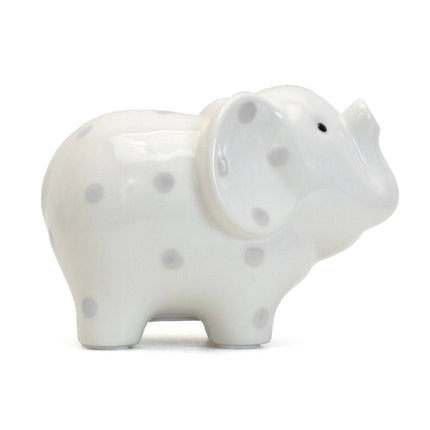 White/Gray Elephant Polka Dot Bank