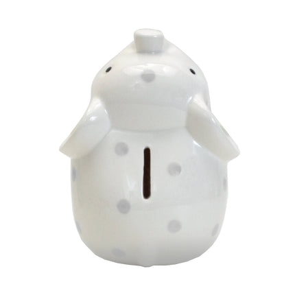 White/Gray Elephant Polka Dot Bank
