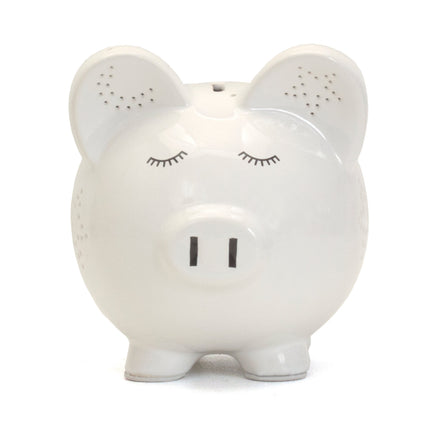 White Night Light Piggy Bank