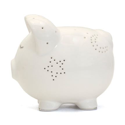 White Night Light Piggy Bank