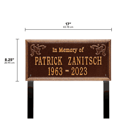 Wilmington Standard Two Line "In Memory Of" Lawn Plaque