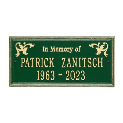 Wilmington Standard Two Line "In Memory Of" Wall Plaque