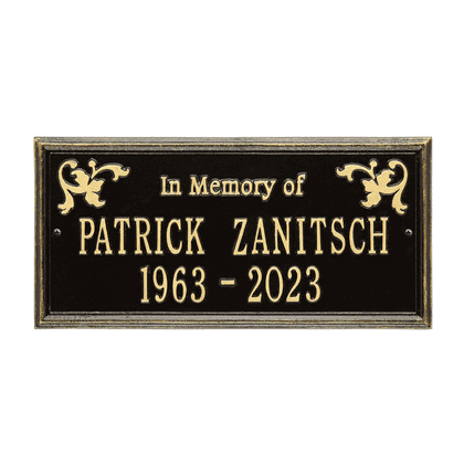 Wilmington Standard Two Line "In Memory Of" Wall Plaque
