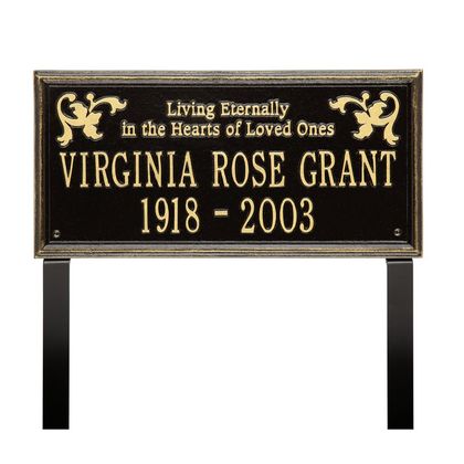 Wilmington Standard Two Line "Living Eternally" Lawn Plaque