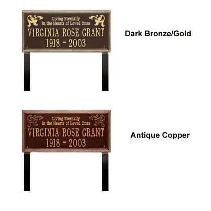 Wilmington Standard Two Line "Living Eternally" Lawn Plaque