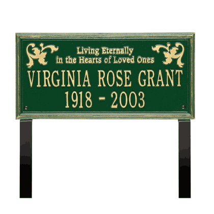 Wilmington Standard Two Line "Living Eternally" Lawn Plaque