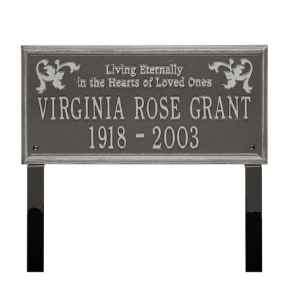 Wilmington Standard Two Line "Living Eternally" Lawn Plaque