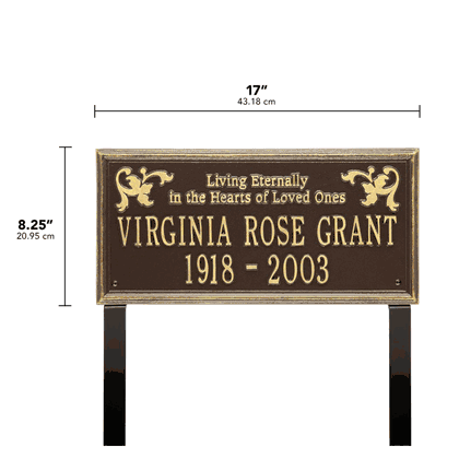 Wilmington Standard Two Line "Living Eternally" Lawn Plaque