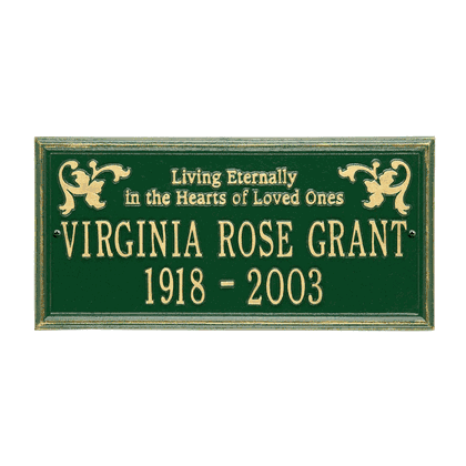 Wilmington Standard Two Line "Living Eternally" Wall Plaque