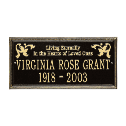 Wilmington Standard Two Line "Living Eternally" Wall Plaque