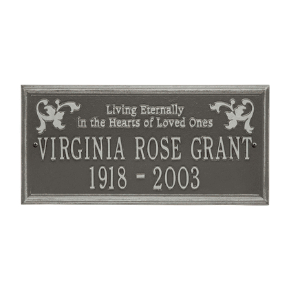 Wilmington Standard Two Line "Living Eternally" Wall Plaque