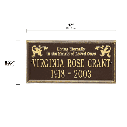 Wilmington Standard Two Line "Living Eternally" Wall Plaque