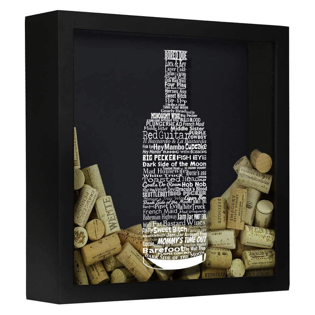 Wine Typography Wine Cork Shadow Box