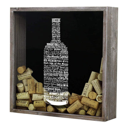 Wine Typography Wine Cork Shadow Box