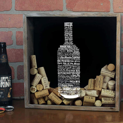 Wine Typography Wine Cork Shadow Box