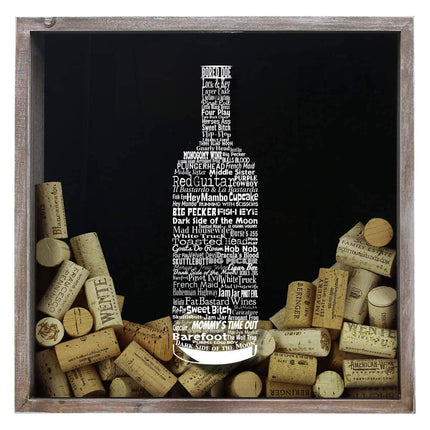 Wine Typography Wine Cork Shadow Box