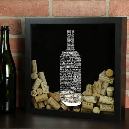 Wine Typography Wine Cork Shadow Box