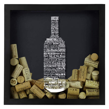 Wine Typography Wine Cork Shadow Box
