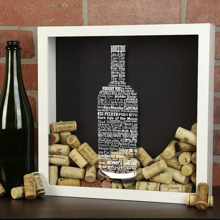 Wine Typography Wine Cork Shadow Box