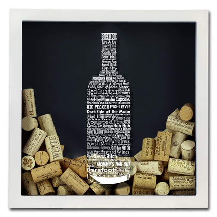 Wine Typography Wine Cork Shadow Box