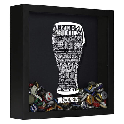 Wisconsin Beer Typography Shadow Box