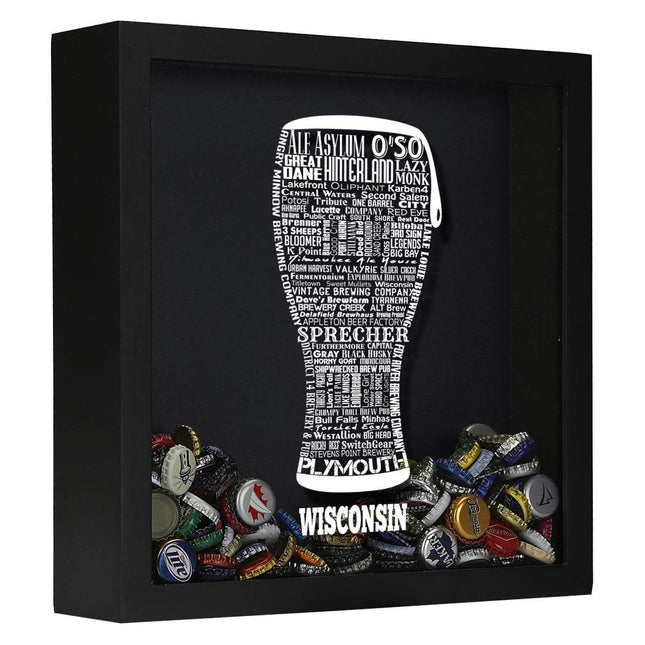 Wisconsin Beer Typography Shadow Box