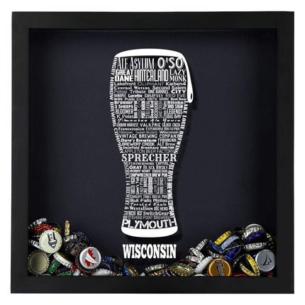 Wisconsin Beer Typography Shadow Box