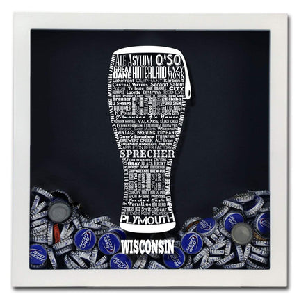 Wisconsin Beer Typography Shadow Box