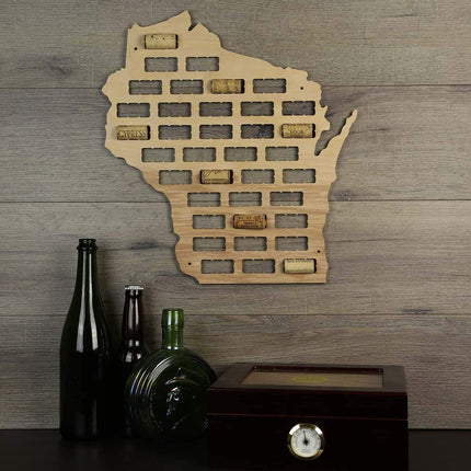 Wisconsin Wine Cork Map