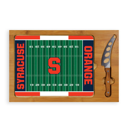 Syracuse Orange Football Field Glass Top Cutting Board & Knife Set