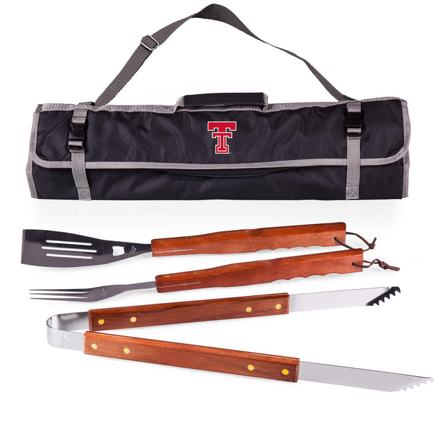 Texas Tech Red Raiders - 3-Piece BBQ Tote & Grill Set