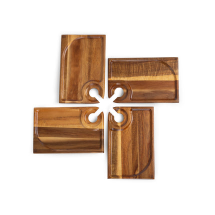 Rectangle Wine Appetizer Plate Set of  Four