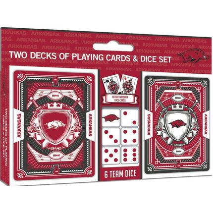 Arkansas Razorbacks - 2-Pack Playing Cards & Dice Set