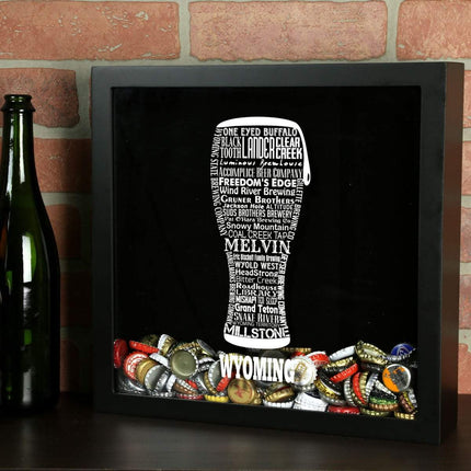 Wyoming Beer Typography Shadow Box