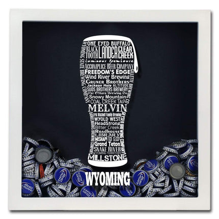 Wyoming Beer Typography Shadow Box