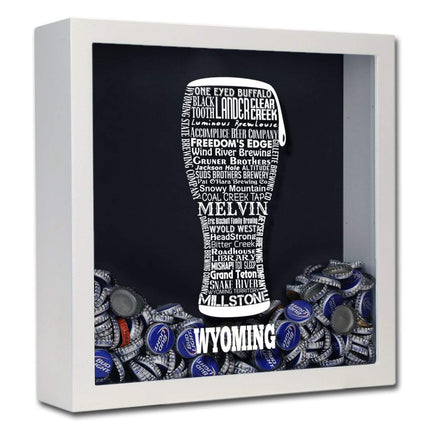 Wyoming Beer Typography Shadow Box