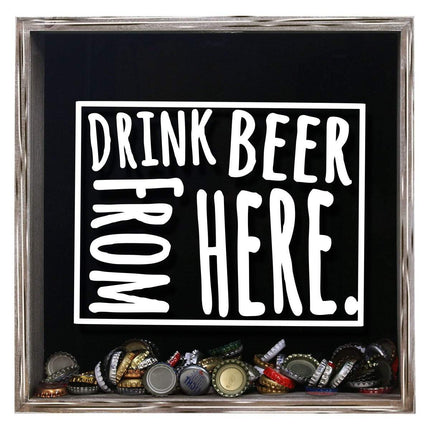 Wyoming Drink Beer From Here Beer Cap Shadow Box