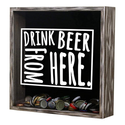 Wyoming Drink Beer From Here Beer Cap Shadow Box