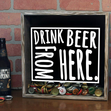 Wyoming Drink Beer From Here Beer Cap Shadow Box