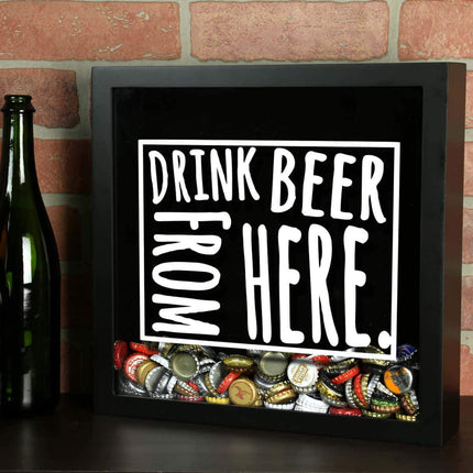 Wyoming Drink Beer From Here Beer Cap Shadow Box