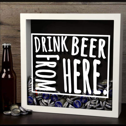 Wyoming Drink Beer From Here Beer Cap Shadow Box