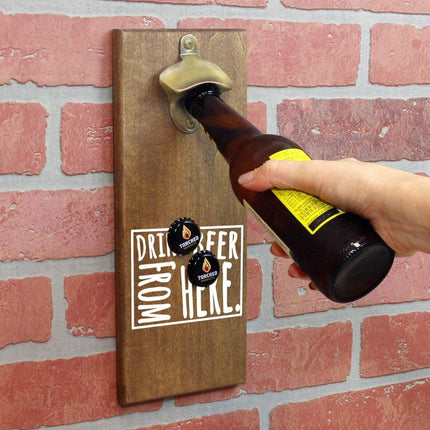 Wyoming Drink Beer From Here Cap Catching Magnetic Bottle Opener