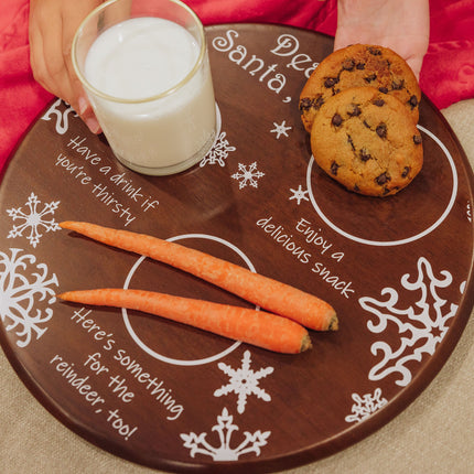 Dear Santa Milk & Cookies Serving Tray