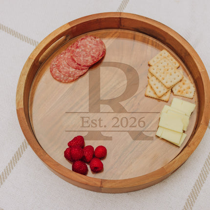 Monogram - Barista Serving Tray with Glass Insert