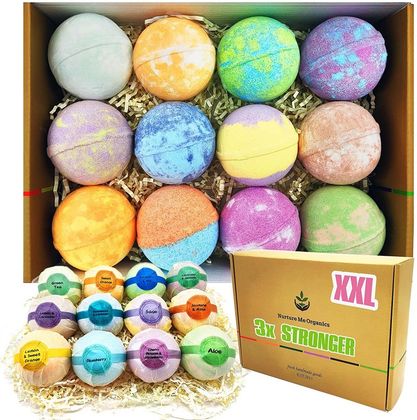XL Organic Moisturizing Bath Bomb Gift Set - 12 Pieces