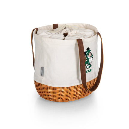 New York Jets Mickey Mouse - Coronado Canvas and Willow Basket Tote